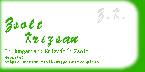 zsolt krizsan business card